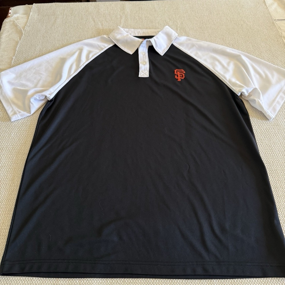 San Francisco Giants MLB Genuine Merchandise Polo Golf Shirt Mens XL Black/White - Picture 8 of 10